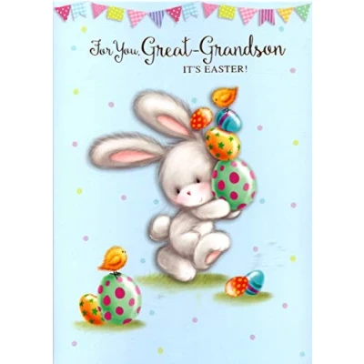 Image of for You Great Grandson It&#039;s Easter Bunny with Eggs Card