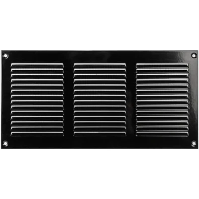 Image of Vent Systems 300 x 150mm / 12&#039;&#039; 6&quot; Inch Air Cover Black Metal Return Grill with Built in Pest Guard Screen HVAC for Home Improvement Duct