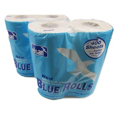 Image of Elsan Blue Soft Toilet Roll 4 Pack X2 (Dissolvable Strong 2 Ply Bathroom Tissue Paper)