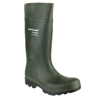 Image of Dunlop D460933 PUROFORT GROEN 41, Unisex Adult Long Sleeve Wellington Boot, Green (Green (Groen) 08), 10 UK (44 EU)