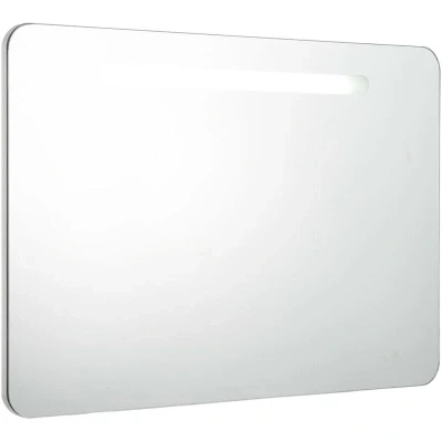 Image of vidaXL LED Bathroom Mirror Cabinet with Internal Shelves, Wall Mounted MDF Vanity Storage Unit in White and Silver Finish USB Interface, Ideal for Makeup, Grooming Toiletry