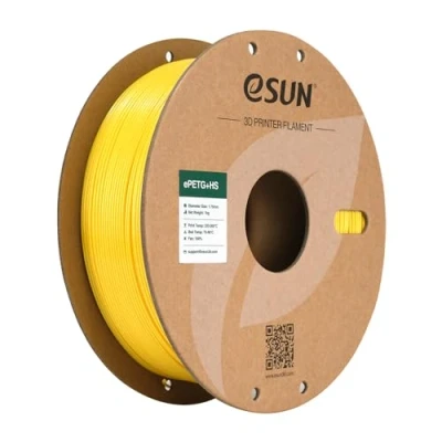 Image of eSUN PETG Filament 1.75mm, ePETG+HS High Speed 3D Printer Filament, Dimensional Accuracy +/ 0.05mm, 1KG Spool (2.2 LBS) for Speedy Printing,Solid Yellow