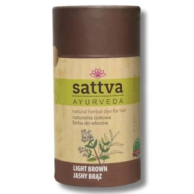 Image of Sattva Natural Hair Color Henna for Allergies Organic Plant Based Dye Color, Volume and Shine Double Portion ECOCERT (Light Brown, 150)