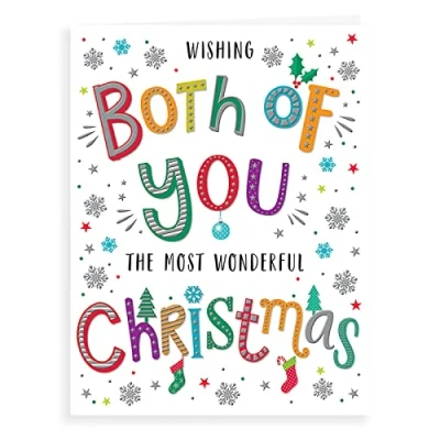 Image of Piccadilly Greetings Regal Publishing Modern Christmas Card to Both of You 8 x 6 inches