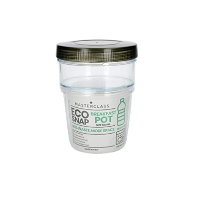 Image of MasterClass Recycled Eco Snap Breakfast Pot, 500 ml, Card Insert, Clear