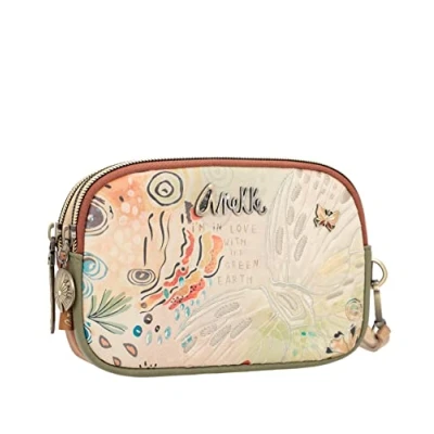 Image of Anekke Women&#039;s Double Toiletry Bag Leatherette Pencil Case with 1 Hand Handle and Zipper Closure Amazonia Accessories 18x12x3cm, Multicoloured, 18x12x3, Casual