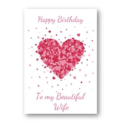 Image of Second Ave Wife Birthday Card For Her Greetings Bursting Heart Design