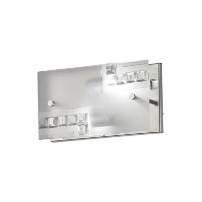 Image of Starlet Flush Wall Lamp Switched 2 Light Polished Chrome, Glass, Crystal