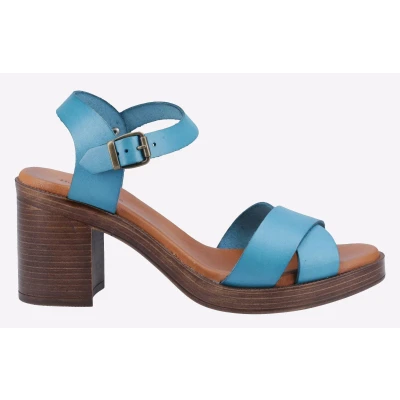 Image of Hush Puppies Women&#039;s Georgia Ladies Heeled Sandals, Aqua, 6 UK