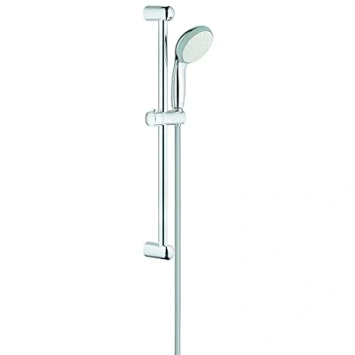 Image of GROHE Vitalio Go 100 Shower Rail Set (Hand mm with Anti Limescale System and Silicone Ring, 62 cm, Hose 1.75 m 1/2&quot; x 1/2&quot;), High Pressure Min. 1 bar, Chrome, 26196000
