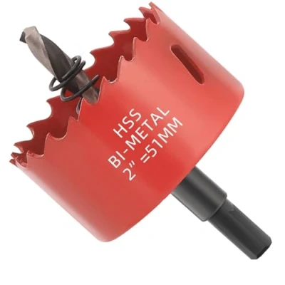 Image of GARHWAL Bi Metal Hole Saw 51 mm with Arbor and Pilot Bit Smooth Fast Cutting for Wood, Plywood, Plastic, Drywall, Thin Sheets, More Ideal Ceiling Light Installation DIY Projects