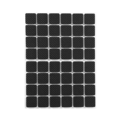 Image of 48Pcs Square Black Non Slip Self Adhesive Rubber Feet Pads Protectors Furniture for Cabinets Small Appliances Electronics Picture Frames Drawers Cupboards
