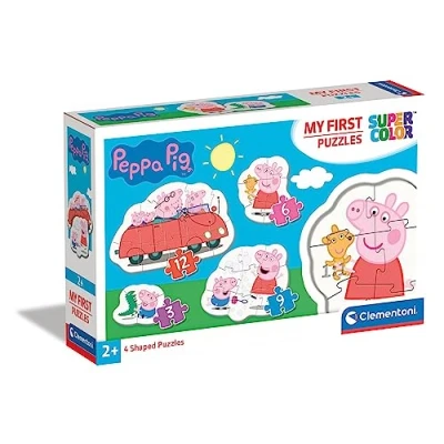 Image of Clementoni 20829, Peppa Pig My First Puzzles for Toddlers 3+6+9+12 Pieces, Ages 2 Years Plus