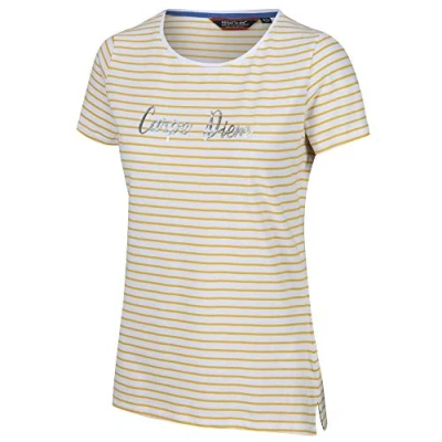 Image of Regatta Olwyn Short Sleeve T Shirt and Cotton Coolweave Striped Shirts/Polos/Vests Women