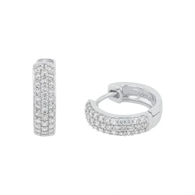 Image of s.Oliver Creolen 925 Sterling Silver Damen Ohrschmuck, mit Zirkonia synth., 1,5 cm, Silver, Comes in jewelry gift box, 2027615