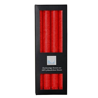 Image of Stearin Candles, of 4 Pens Red &amp; # x2DC, 2.2 x 25 cm Height 13 Ounce