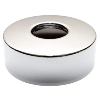 Image of Round Shaped Chrome Plated Steel 3/4&quot; Inch Pipe Collar Oval Cover 24mm Height