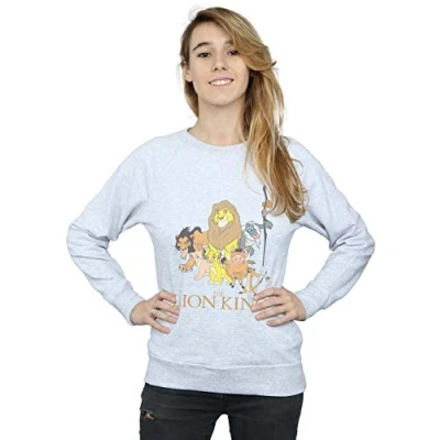 Image of Disney Women&#039;s The Lion King Group Sweatshirt Sport Grey Large
