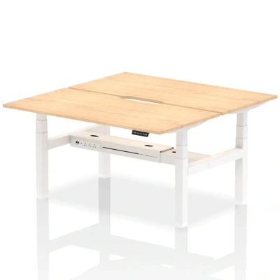 Image of Air B2B 1600x800 Adjustable 2P Bench Desk Scalloped Maple/White