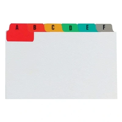 Image of Concord Guide Cards A Z 203x127mm White with Multicoloured Tabs