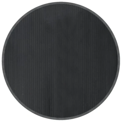 Image of vidaXL Round Grey Bamboo Rug 100cm Diameter Modern Area Mat for Living Room, Kitchen, Hallway Water Resistant, Anti Slip