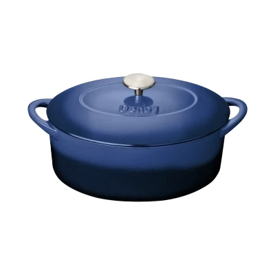 Image of Denby Cast Iron Cobalt 28cm Oval Casserole