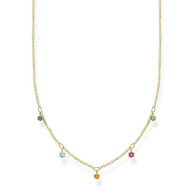 Image of Thomas Sabo Women&#039;s 925 Sterling Silver Coloured Stones Necklace of Length 40 45 cm