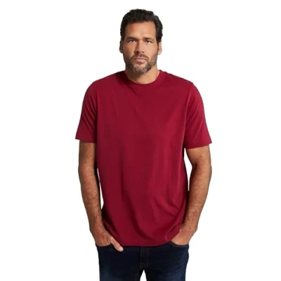 Image of JP 1880 Men&#039;s Big &amp; Tall Everyday Crew Neck T Shirt Burgundy XXXX Large 702558 57 4XL