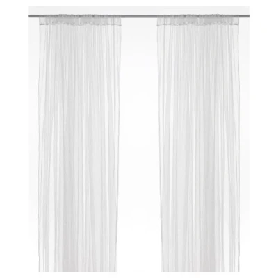 Image of Ikea 901.119.80 Lill Sheer 2 Panels 98 X 110 (1 Curtain Pair, White)