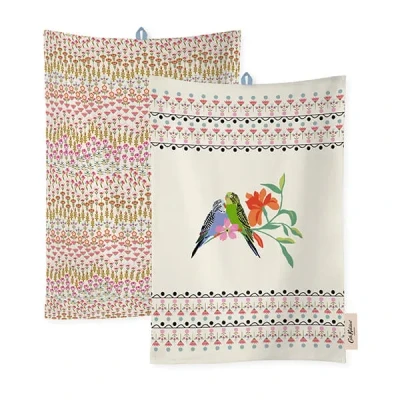 Image of Cath Kidston Painted Table Set Of 2 Cotton Tea Towels