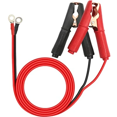 Image of HuaLiSiJi Car Battery Alligator Clips 12V 24V Jumper Clip 30a to O Ring, for Charging Or Other Equipment (1m)