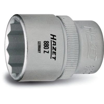 Image of HAZET 880Z 9 24 mm 12 Point Traction Profile Socket Chrome Plated/Polished