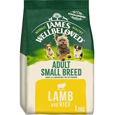 Image of James Wellbeloved Adult Small Breed Lamb &amp; Rice 1.5 kg Bag, Hypoallergenic Dry Dog Food