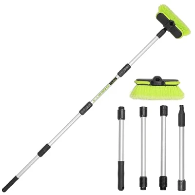 Image of 65165cm Car Wash Brush Long Handle Soft Bristle Scrub Cleaning Mop with 4 hand held Places Extendable Washing Brushes Broom Kit for RV Boat Truck SUV Caravan Solar Panel House Siding,Sweep Snow