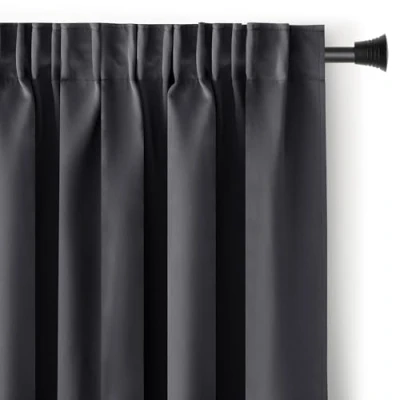 Image of AmeliaHome Blackout Curtain 140 x 270 cm Graphite 1 Piece Ruffle Tape Opaque Window Decoration Decorative