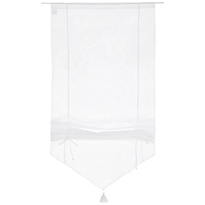 Image of LINDER 0171/10/338 Adjustable Tapered Blind Linen Look Rod Pocket White 58X165