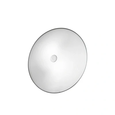 Image of Centro Designer Glass Simple Flush Ceiling Light Antique Brass, 2x E14