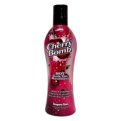 Image of Supre Tan Cherry Bomb Hot Dark Tanning Maximiser with Skin Firming Extracts 235ml