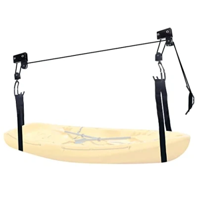 Image of Cartman Kayak Hoist Lift Garage Storage Canoe Hoists, 57kg Capacity for Kayaks, Canoes, Bikes, Cargo Box, or Ladder