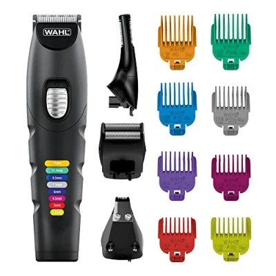 Image of Wahl Colour Trim 8 in 1 Multigroomer, Coded Lengths, Mens Body Trimmers, Face and Grooming, Beard Trimmers Men, Rechargeable Trimmer, Cordless Stubble 4 Heads