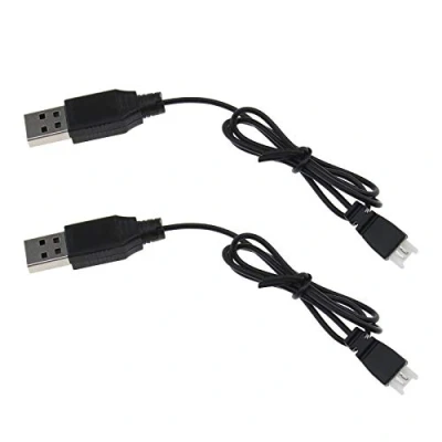 Image of OTOTEC 2Pcs USB Charger Cable RC LiPo Battery Power Supply Charging Cord 55cm Wire Compatible With Syma X5C X5SC X5SW H107C Quadcopter Drone