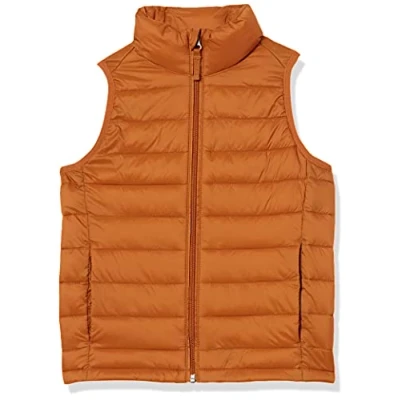 Image of Amazon Essentials Boys&#039; Lightweight Water Resistant Packable Puffer Gilet, Light Brown, 8 Years