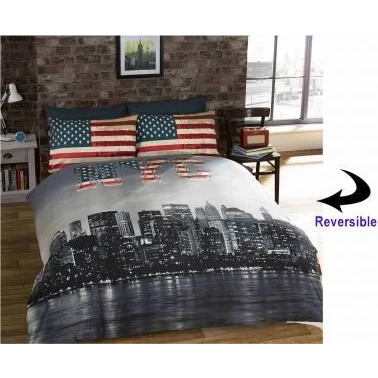 Image of NYC New York Skyline Double Comforter Cover Set