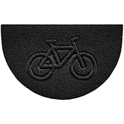 Image of Nicoman Embossed Halfmoon Half Circle Door Mat Dirt Trapper Jet Washable Doormat 70x44cm (Black, BIKE Shape) Use Indoor or Sheltered Outdoor