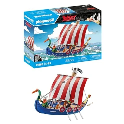 Image of Playmobil Asterix Pirate Ship Playset Toy and Obelix Adventure for Kids Ages 5 Up 71888