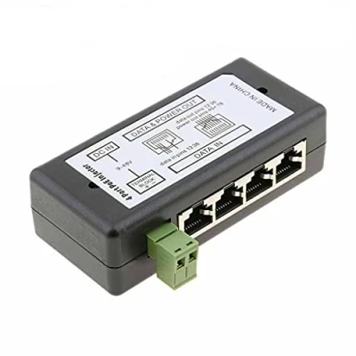 Image of Multibao DC12V 48V 4 LAN PoE Ports Injector, Port Power Adapter Ethernet Supply Injector for IP Camera, Support PC/Hub/Switch/Router