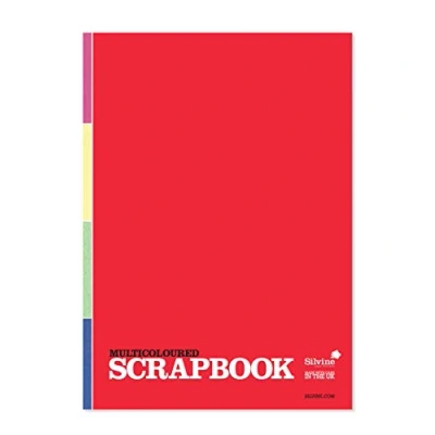Image of Silvine Perfect Bound Multicloured Scrapbook. 80 Assorted Colour Pages of 100gsm Bright Paper (335 x 230mm)