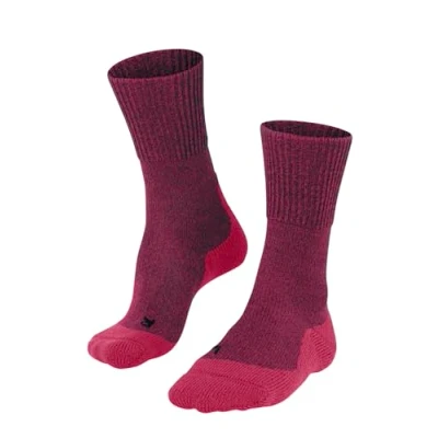 Image of FALKE Women&#039;s TK1 Adventure Wool W SO Breathable Thick Anti Blister 1 Pair Hiking Socks, Pink (Azalea 8566), 5.5 6.5