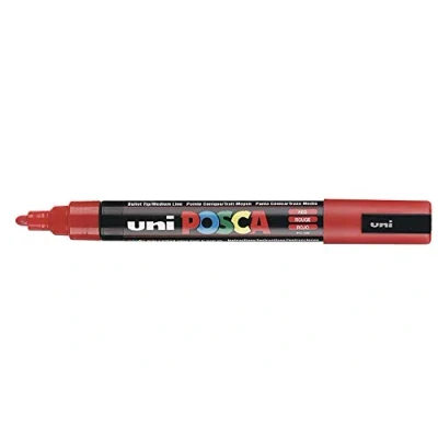 Image of Posca UNI BALL MARKER Pen PC 5M RED Single