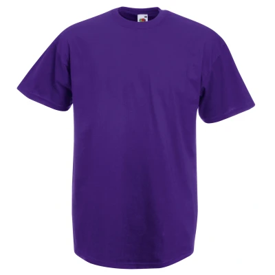 Image of Fruit of the Loom Mens Valueweight Short Sleeve T Shirt Purple Cotton Size Small
